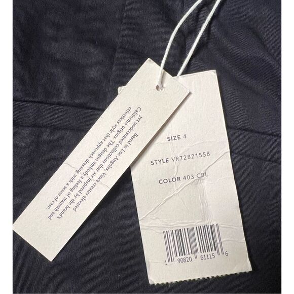 VINCE Flat Front Cropped Chino Pants in Black NWT Size 4 - Picture 7 of 7